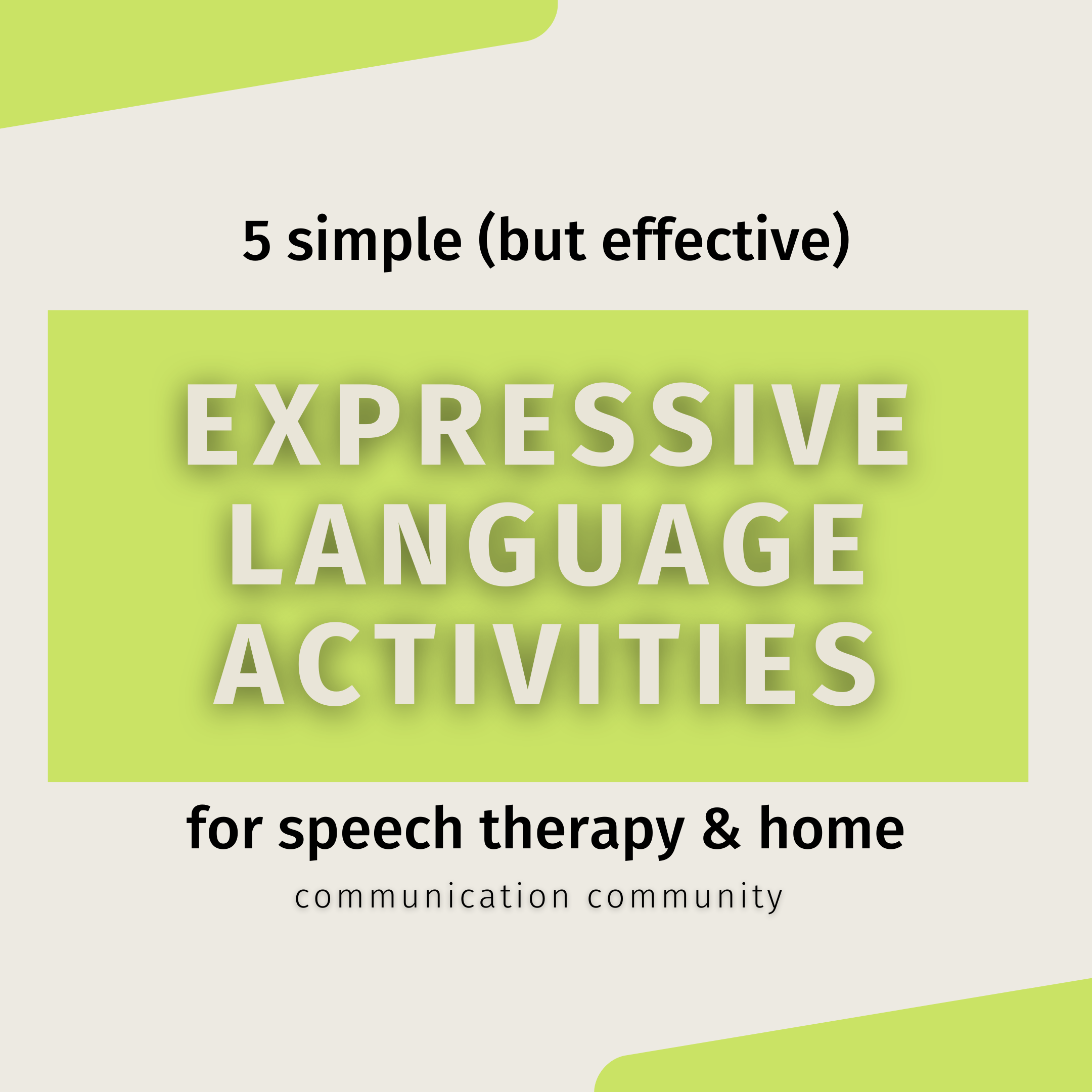 Expressive Language Activities For Speech Free Printable Worksheet