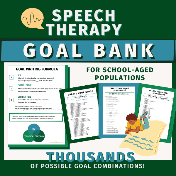 written language speech therapy goals