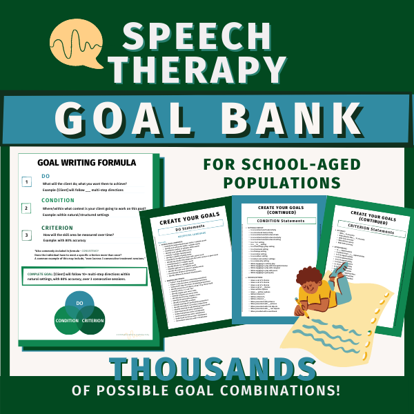 Speech Therapy Goal Bank For Measurable Treatment Goals Best Of 