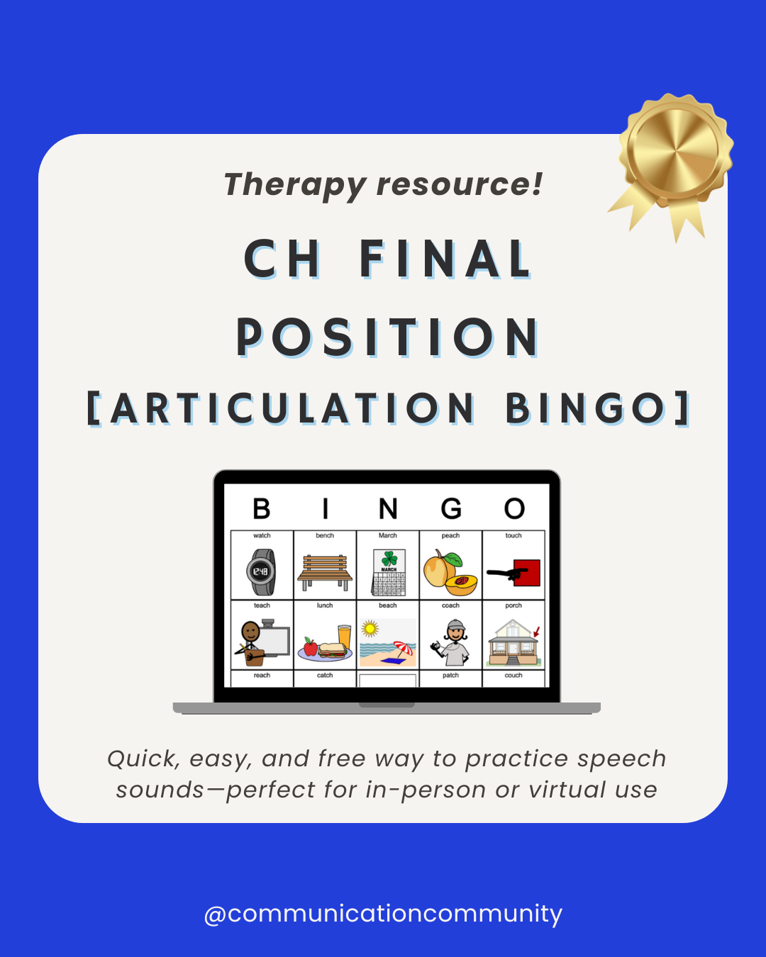 CH Final Position - Articulation Bingo