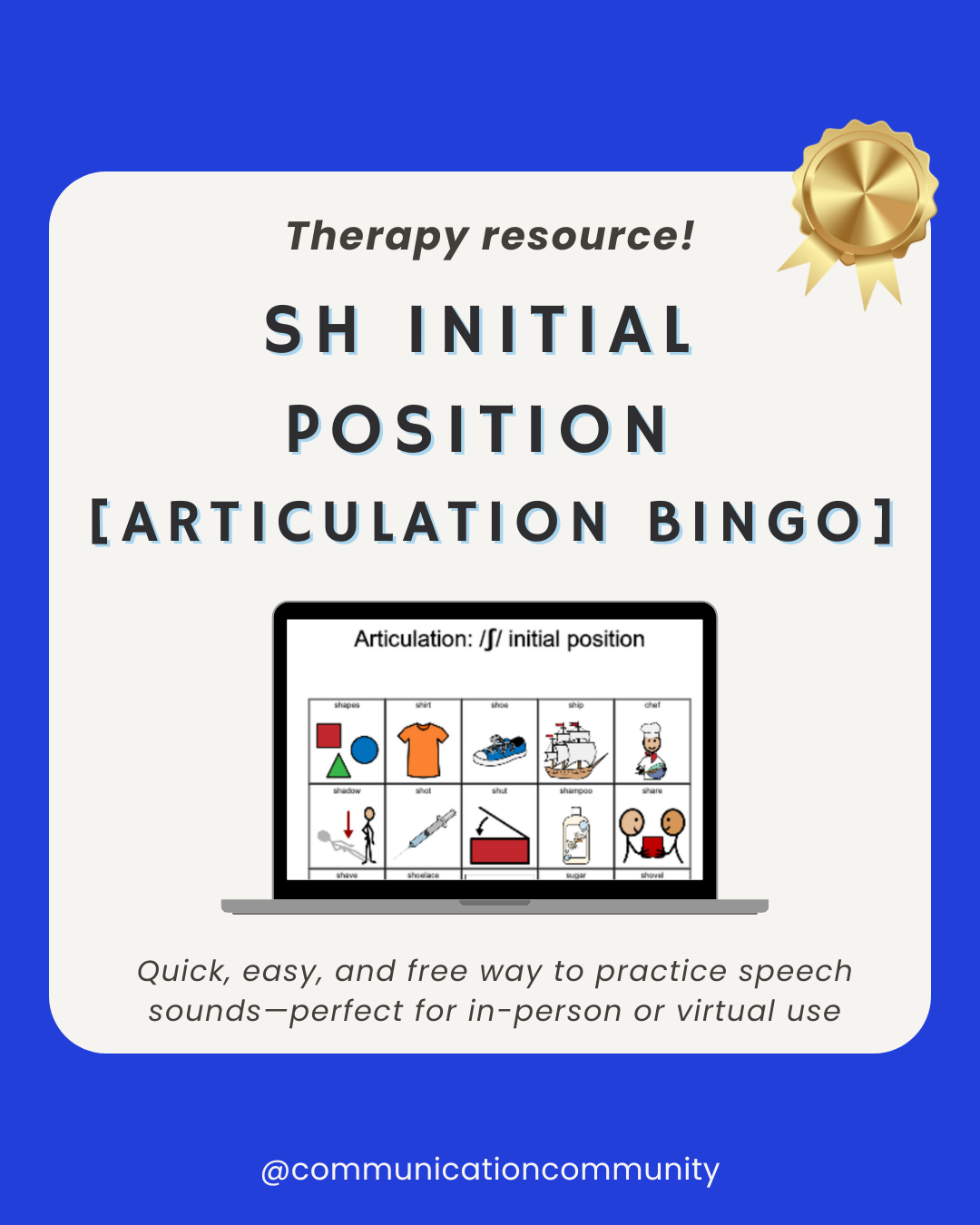 Sh Initial Position- Articulation Bingo