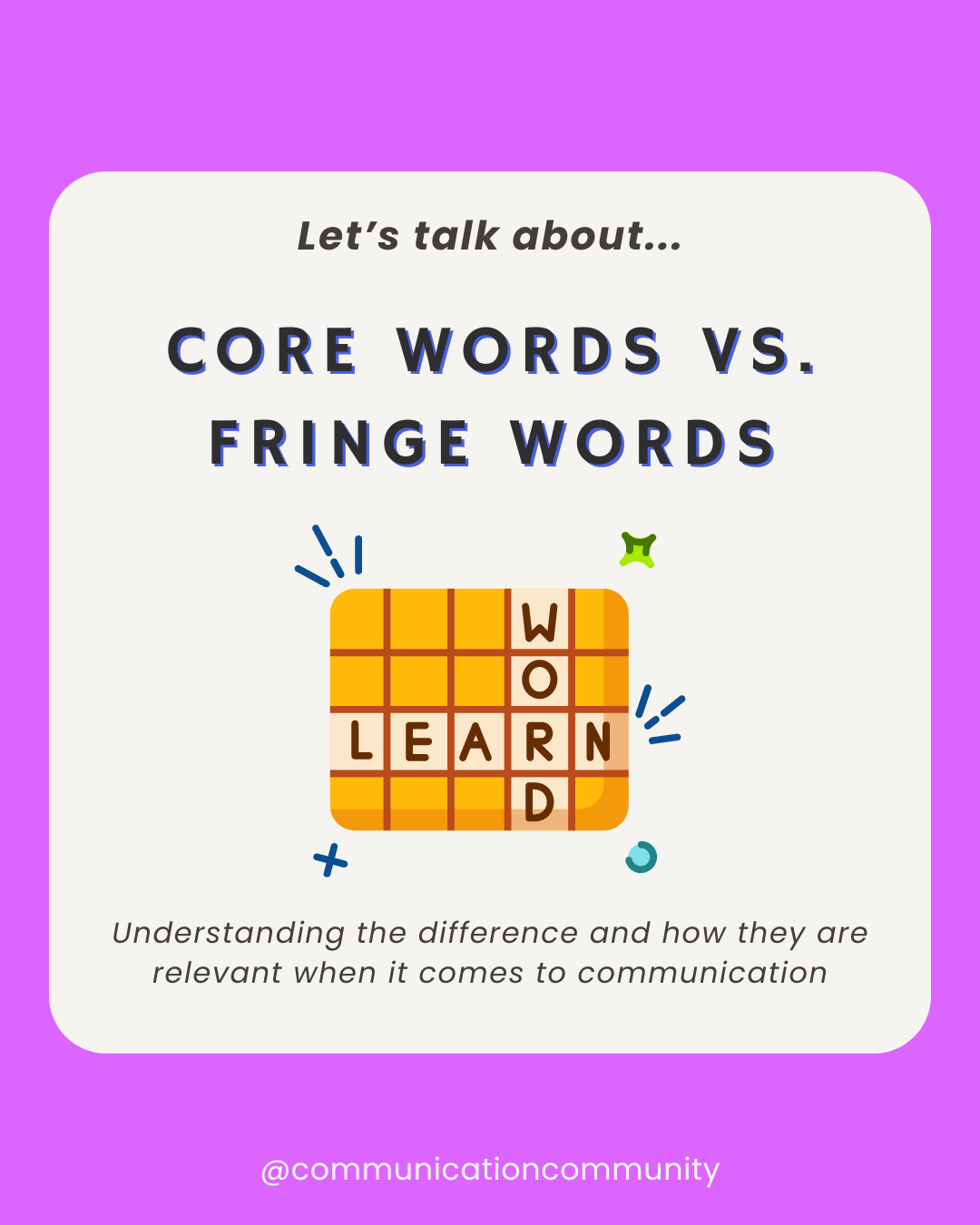 Core Words vs. Fringe Words