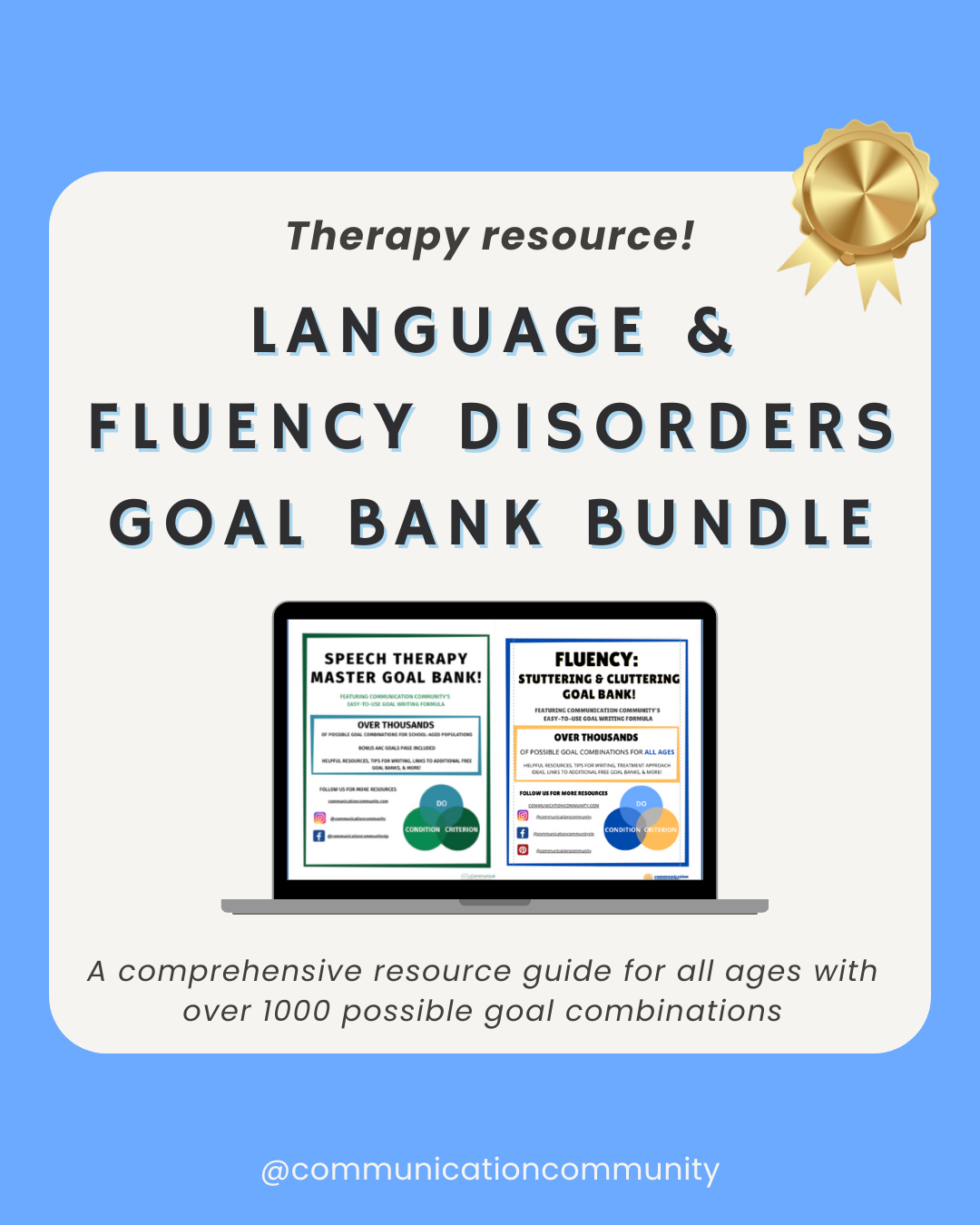 Speech Therapy Goal Bank BUNDLE: Language and Fluency Disorders