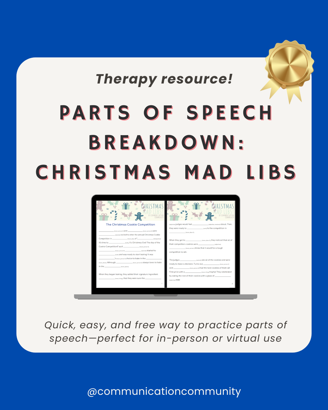 Parts of Speech Breakdown with Christmas Mad Libs!