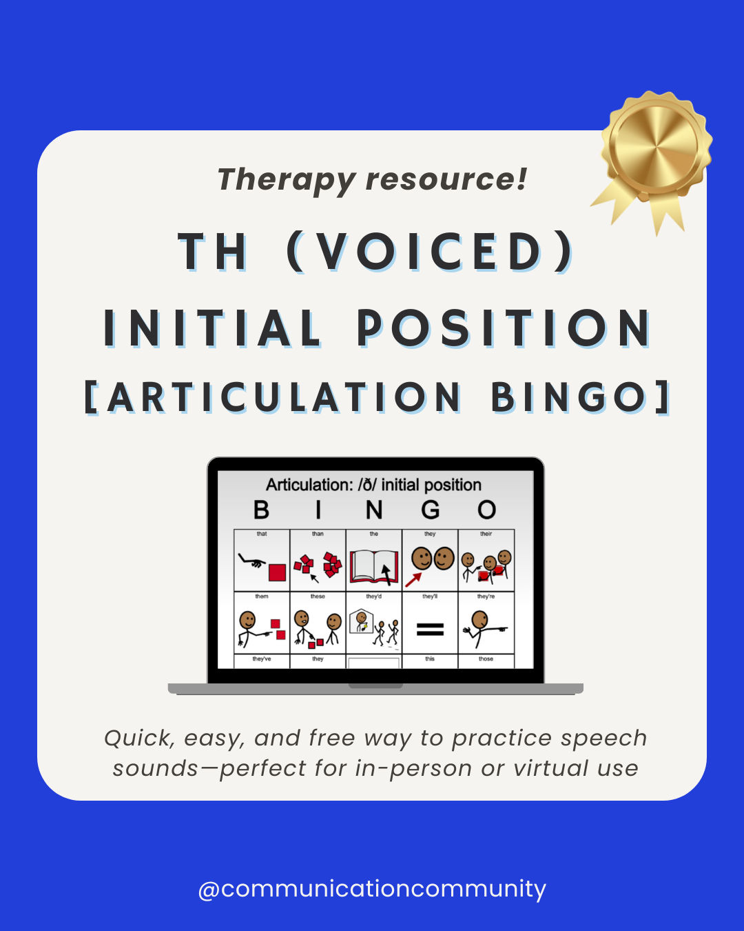 TH (voiced) Initial Position - Articulation BINGO