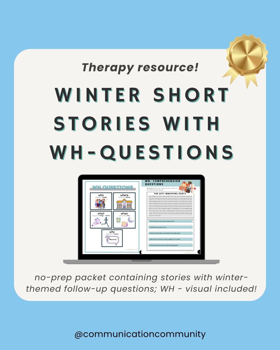 Short Story with WH- Questions: Winter Edition FREEBIE