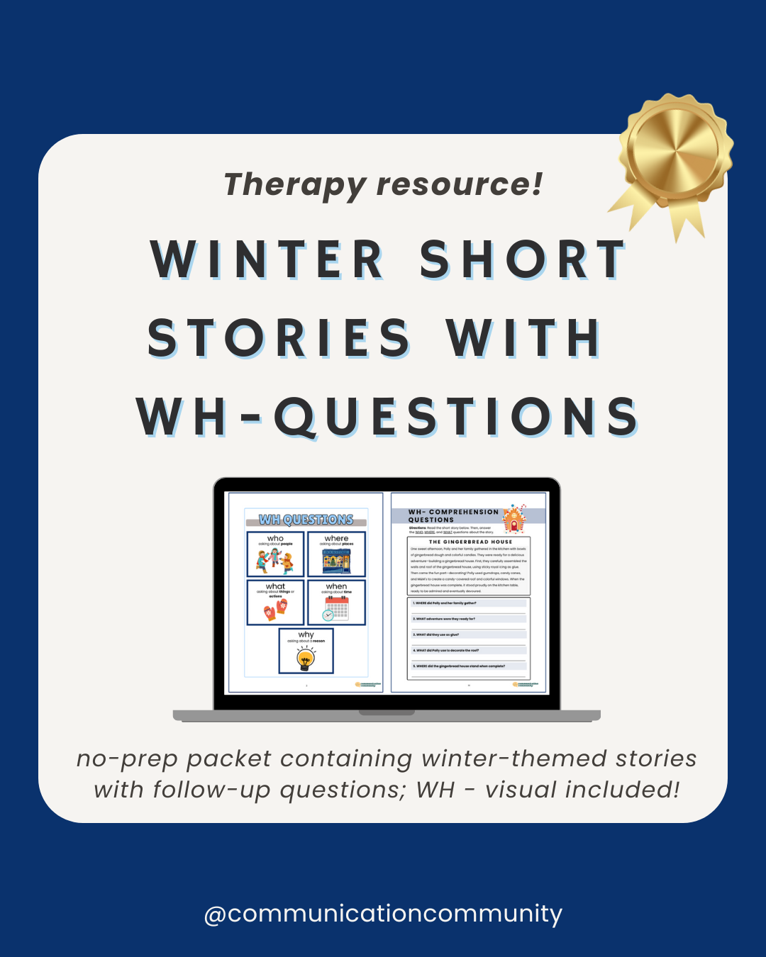 Winter Short Stories with WH Questions: Engaging ELA & Speech Therapy Activities