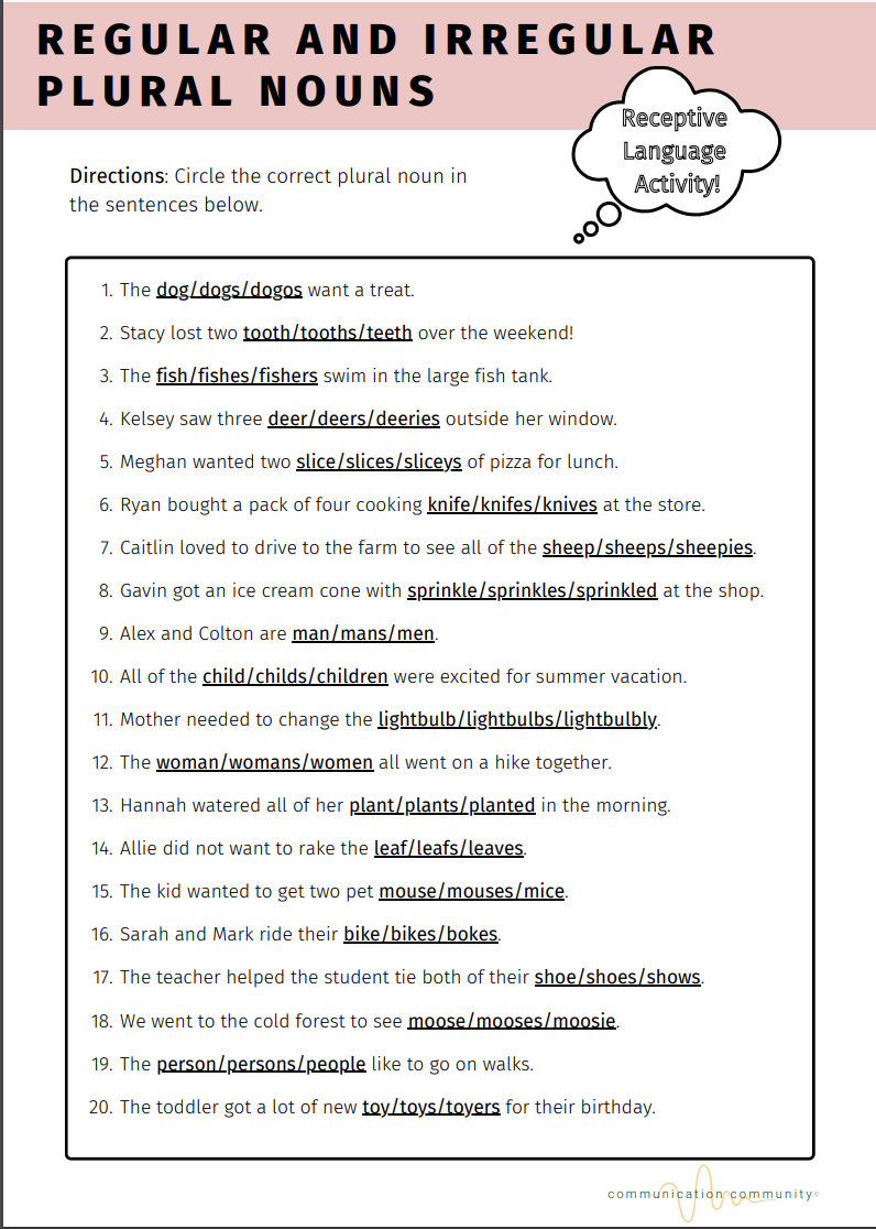 20+ FREE Speech Therapy Worksheets And Printables